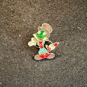 Disney Jiminy Cricket Brooch - Green, Red, Black, Silver